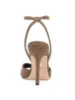 Genevieve 95MM Houndstooth Leather Sandals