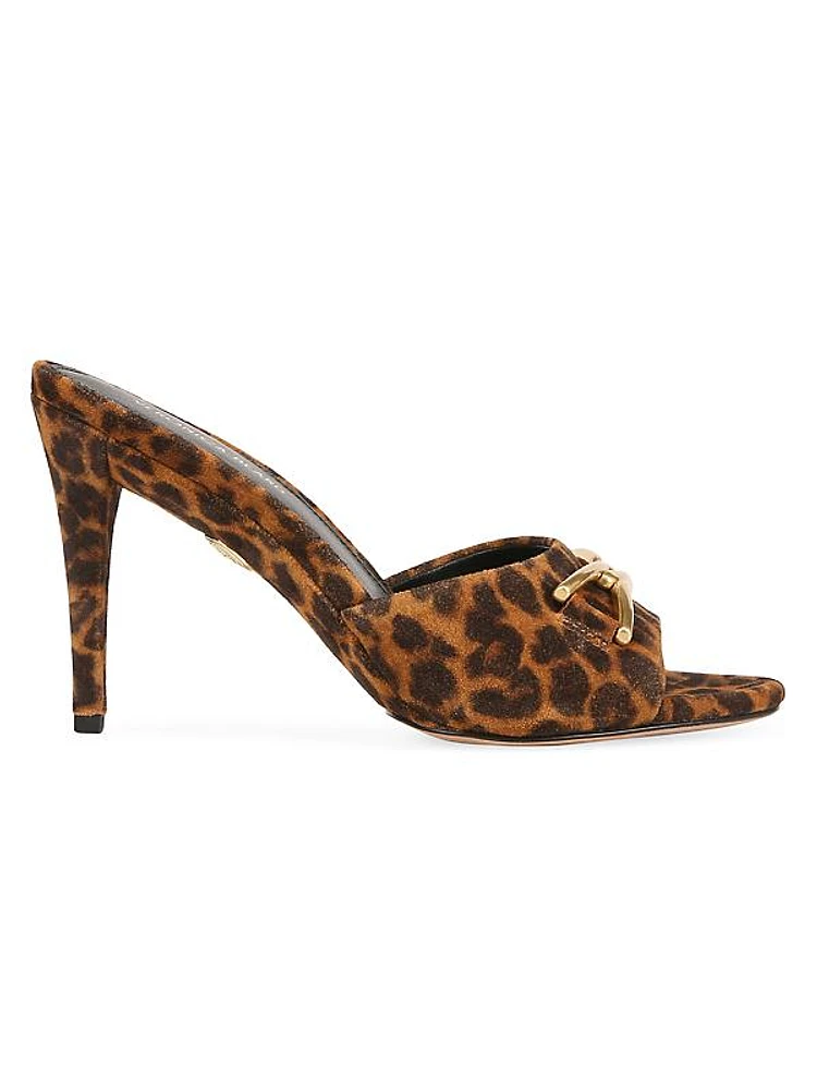 Mirren 95MM Leopard-Print Leather Sandals