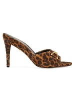 Mirren 95MM Leopard-Print Leather Sandals