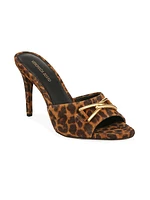 Mirren 95MM Leopard-Print Leather Sandals