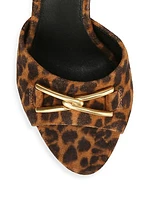 Mirren 95MM Leopard-Print Leather Sandals