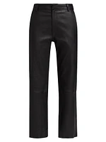 Cropped Stretch-Leather Trousers