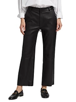 Cropped Stretch-Leather Trousers