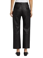 Cropped Stretch-Leather Trousers