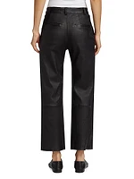 Cropped Stretch-Leather Trousers