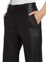 Cropped Stretch-Leather Trousers