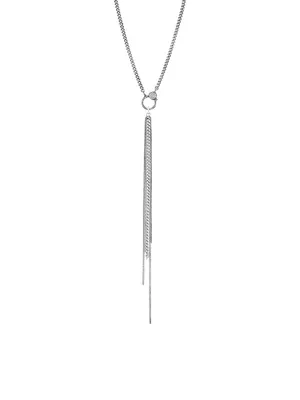 Sterling Silver & 0.74 TCW Diamond Short Fringe Necklace