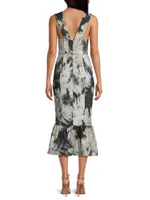 Abstract Floral Sheath Dress