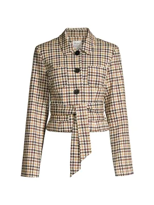 Houndstooth Cropped Jacket