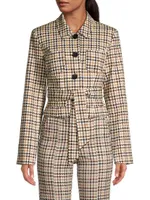 Houndstooth Cropped Jacket