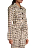 Houndstooth Cropped Jacket