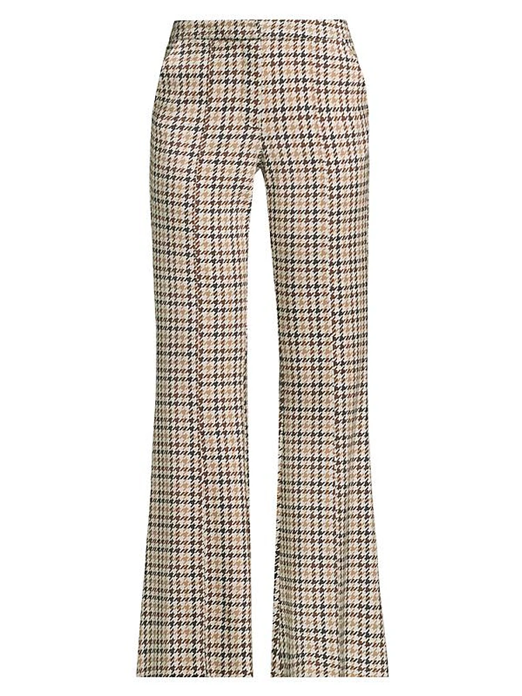 Flares Houndstooth Check Trousers