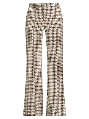 Flares Houndstooth Check Trousers