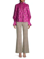 Flares Houndstooth Check Trousers