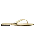 Capri Metallic Leather Flip-Flops