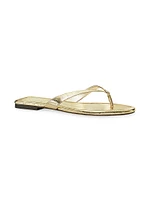 Capri Metallic Leather Flip-Flops