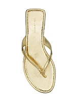 Capri Metallic Leather Flip-Flops