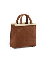 DG Faux Shearling Top-Handle Bag