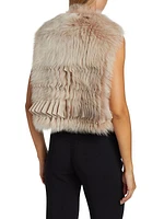 Pleated & Dyed Shearling Vest