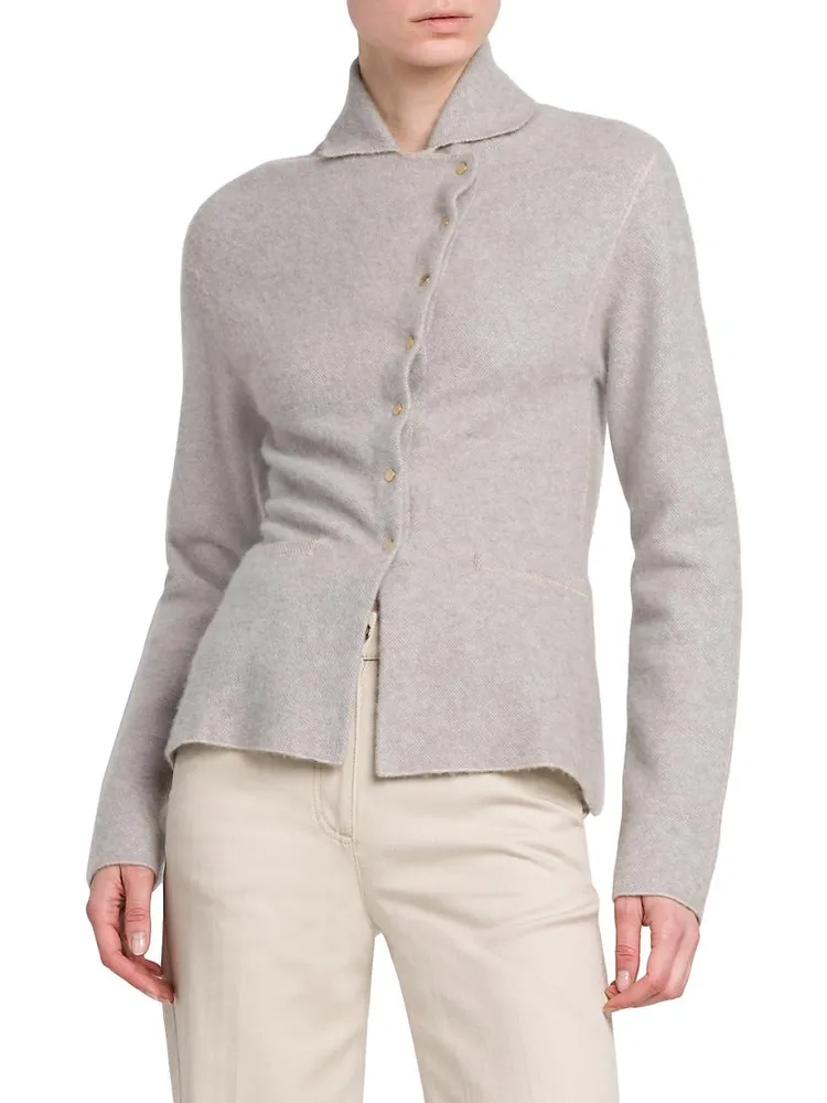 Cashmere-Silk Asymmetric Jacket