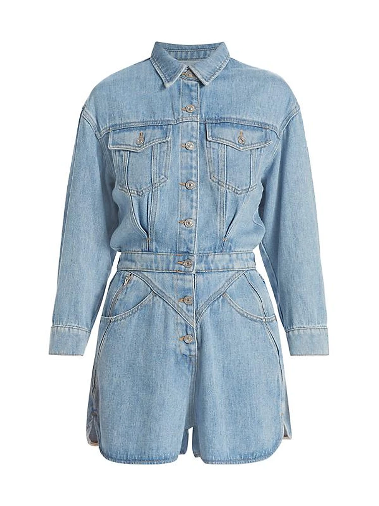 Front Yoke Chambray Romper