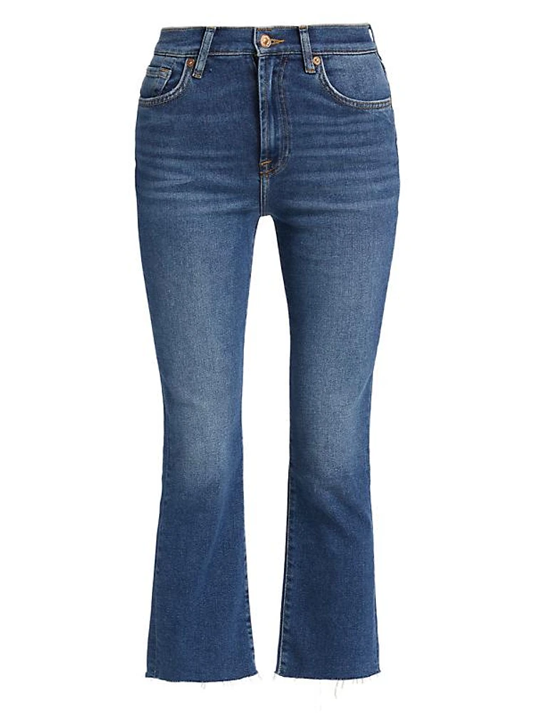 High-Waisted Slim Kick Jeans