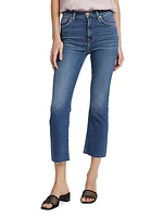 High-Waisted Slim Kick Jeans