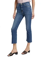 High-Waisted Slim Kick Jeans