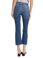 High-Waisted Slim Kick Jeans