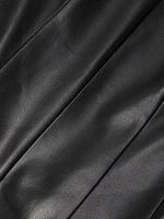 Vegan Leather Fit-&-Flare Dress