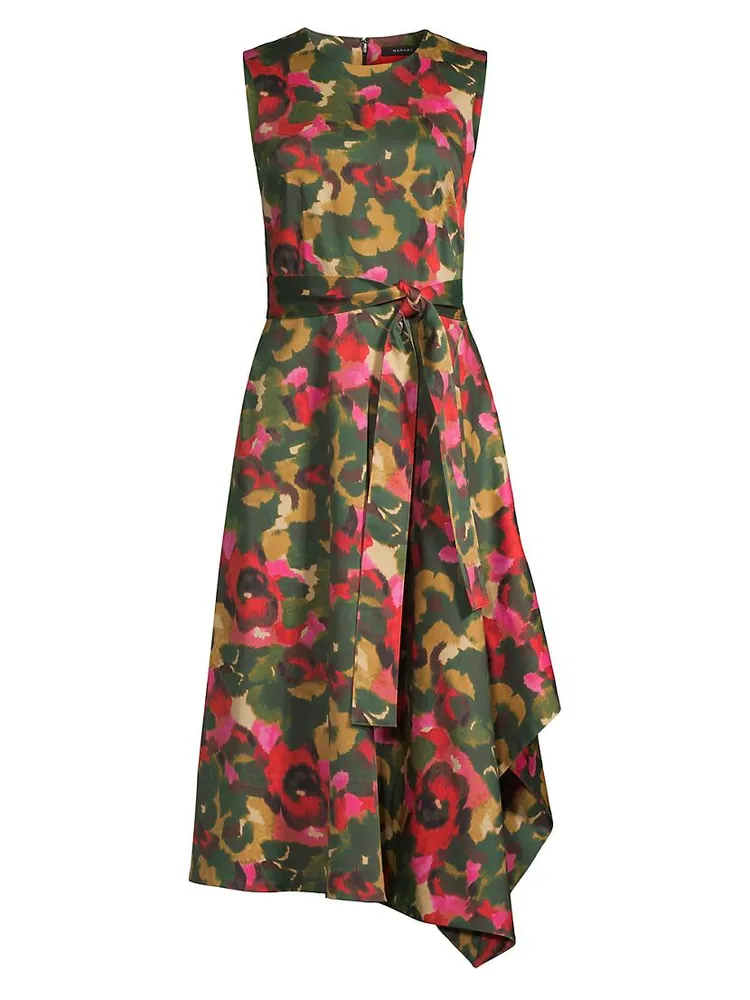 Floral Asymmetrical Midi-Dress