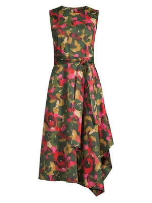 Floral Asymmetrical Midi-Dress