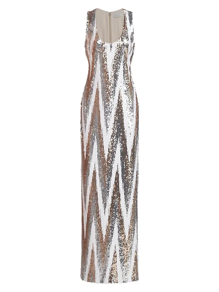 Eleanor Chevron Sequin Gown