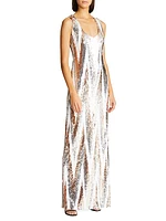 Eleanor Chevron Sequin Gown