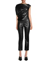 Vegan Leather Crop Pants