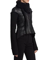 Naska Leather Shearling-Lined Biker Jacket