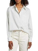 Ticking Stripe Cotton Oversized Shirt