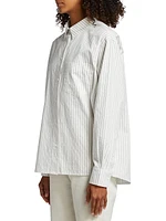 Ticking Stripe Cotton Oversized Shirt