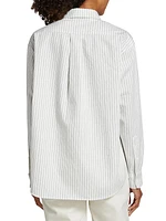 Ticking Stripe Cotton Oversized Shirt