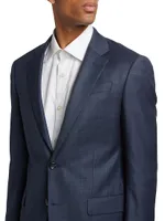 G-Line Plaid Wool Single-Breasted Suit