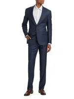 G-Line Plaid Wool Single-Breasted Suit