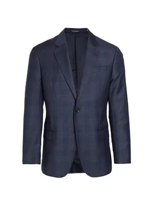 G-Line Plaid Wool Two-Button Sport Coat