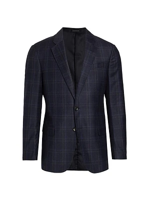 G-Line Plaid Wool Two-Button Sport Coat