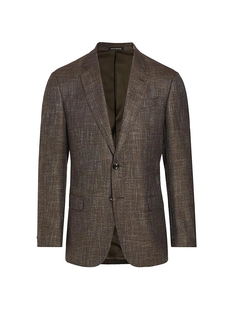 G-Line Plaid Wool-Blend Two-Button Sport Coat