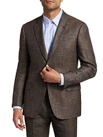 G-Line Plaid Wool-Blend Two-Button Sport Coat