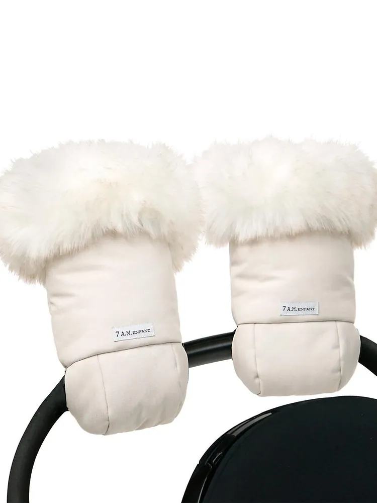 Kid's Faux Fur-Trim Warmmuffs