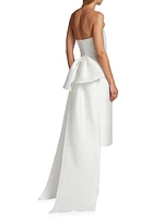 Bow-Back Mikado Satin Bridal Dress