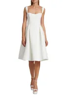 Faille Knee-Length Bridal Dress