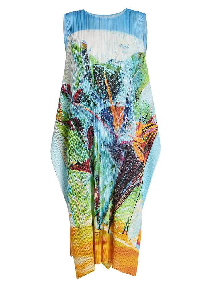 Tropical Winter Cocoon Midi-Dress