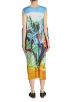 Tropical Winter Cocoon Midi-Dress